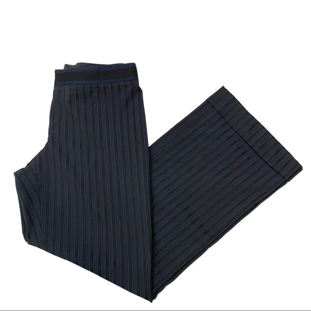 Nine West Cyndi Black and Blue Pin Stripe Trouser Pants Size 10